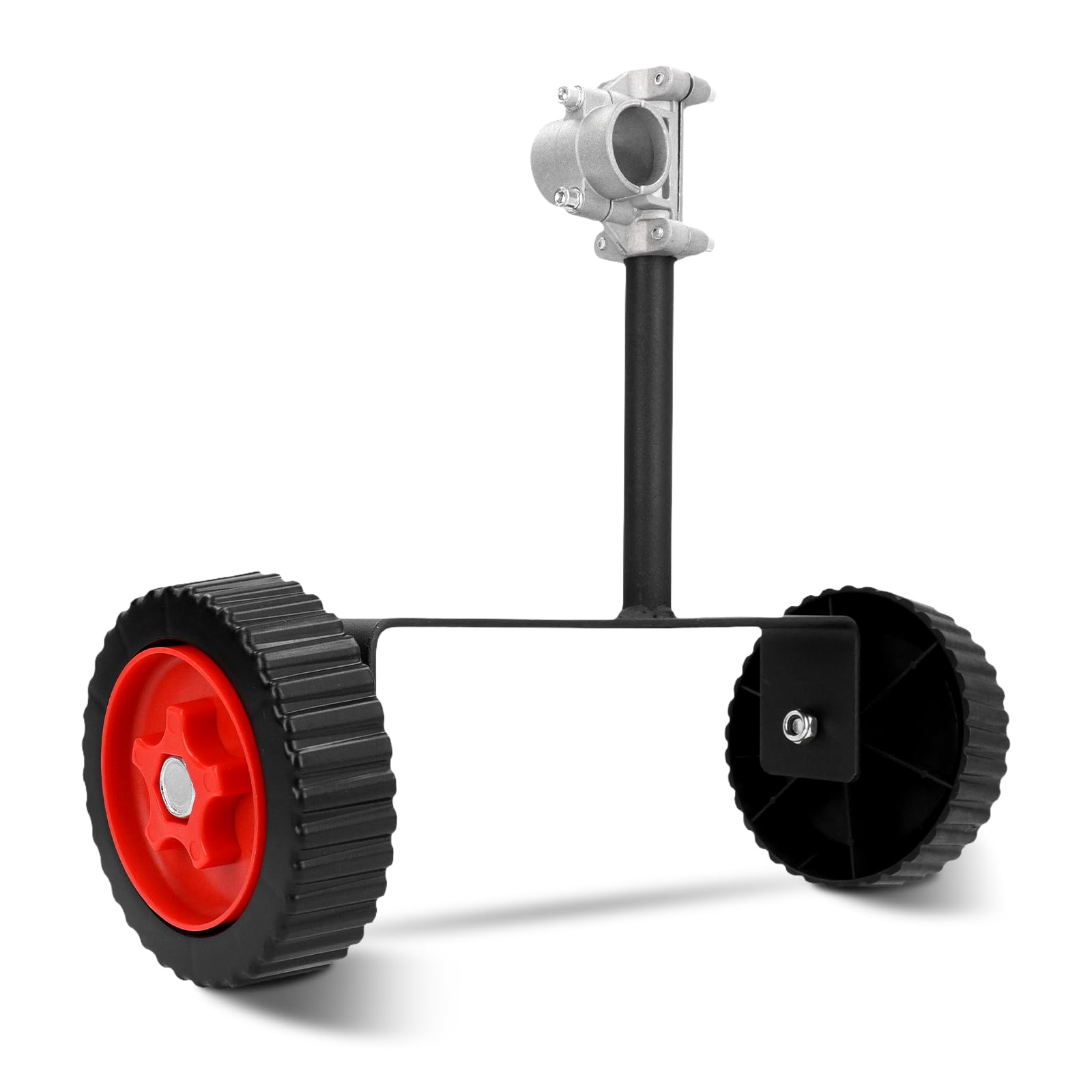 Rueda de soporte para desbrozadora, ajustable rueda auxiliar para cortacésped, 26 mm desmontable cortabordes, ruedas de soporte universales auxiliares, ruedas para cortacésped, desbrozadora