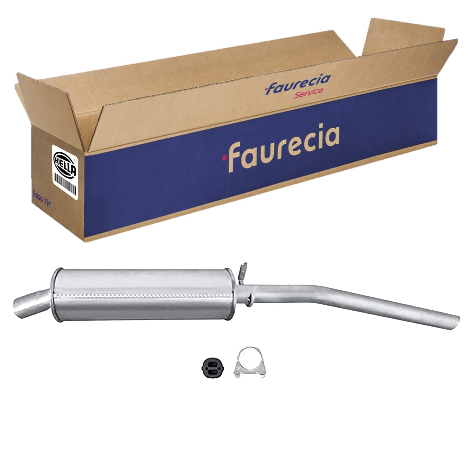 HELLA 8LD 366 030-691 Tłumik końcowy - Easy2Fit® Kit - z tyłu - jednoczęściowy - Komplet z elementami do montażu