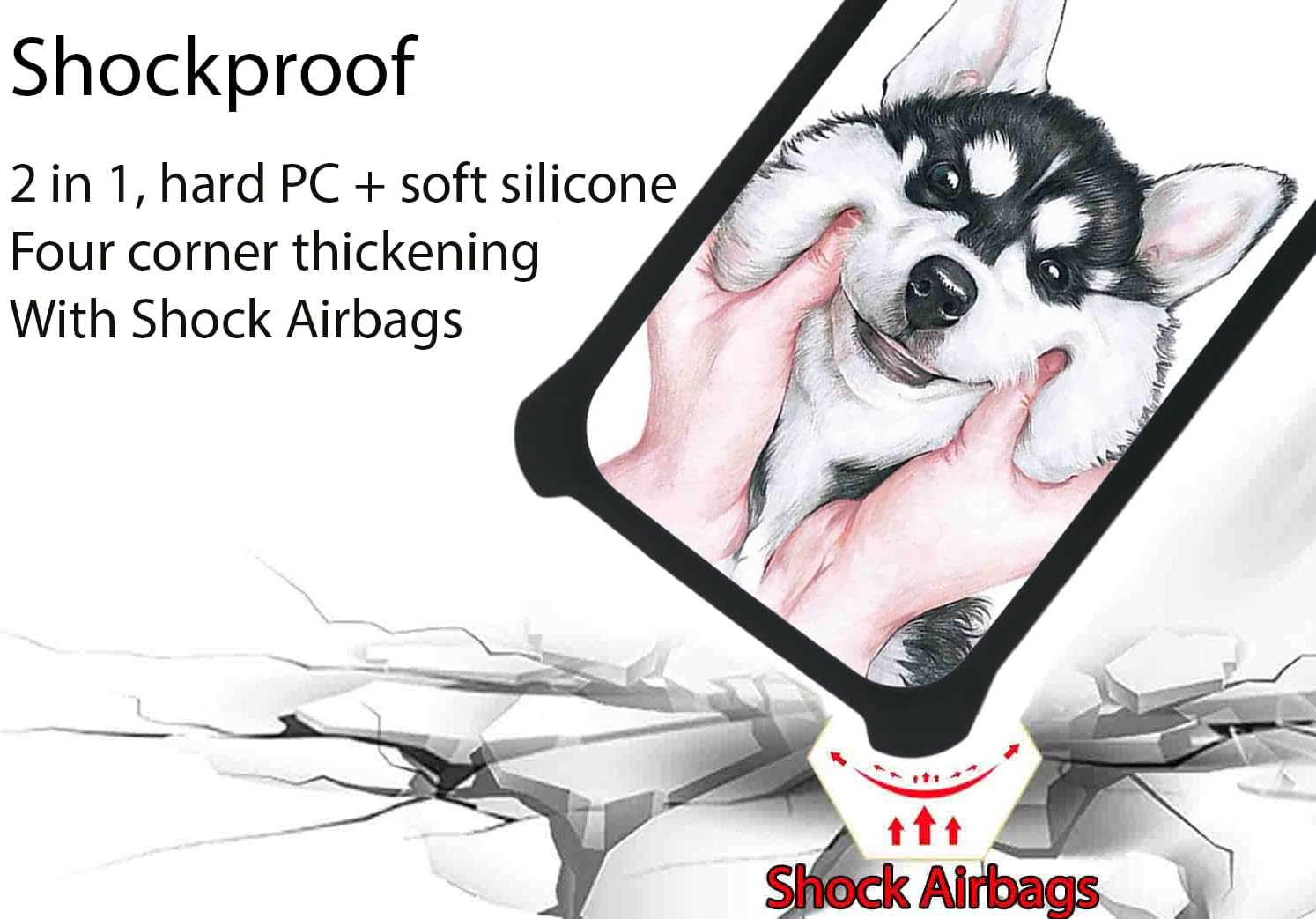 Case for Peaq PSP 400 Case Compatible with Peaq PSP 400 Phone Case Cover [with Tempered Glass Screen Protector][PC + TPU 2 in 1][Ring Support] [Luminous Effect] YGH-HSQ