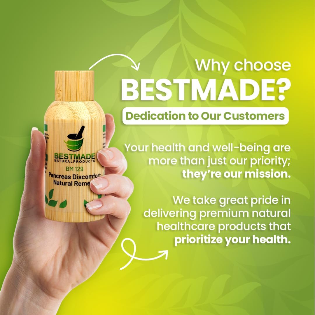 Bestmade Natural Products Pancreas Support Natural Remedy BM129 - Homeopathic Relief for Pancreatic Discomfort, 30 mL Drops