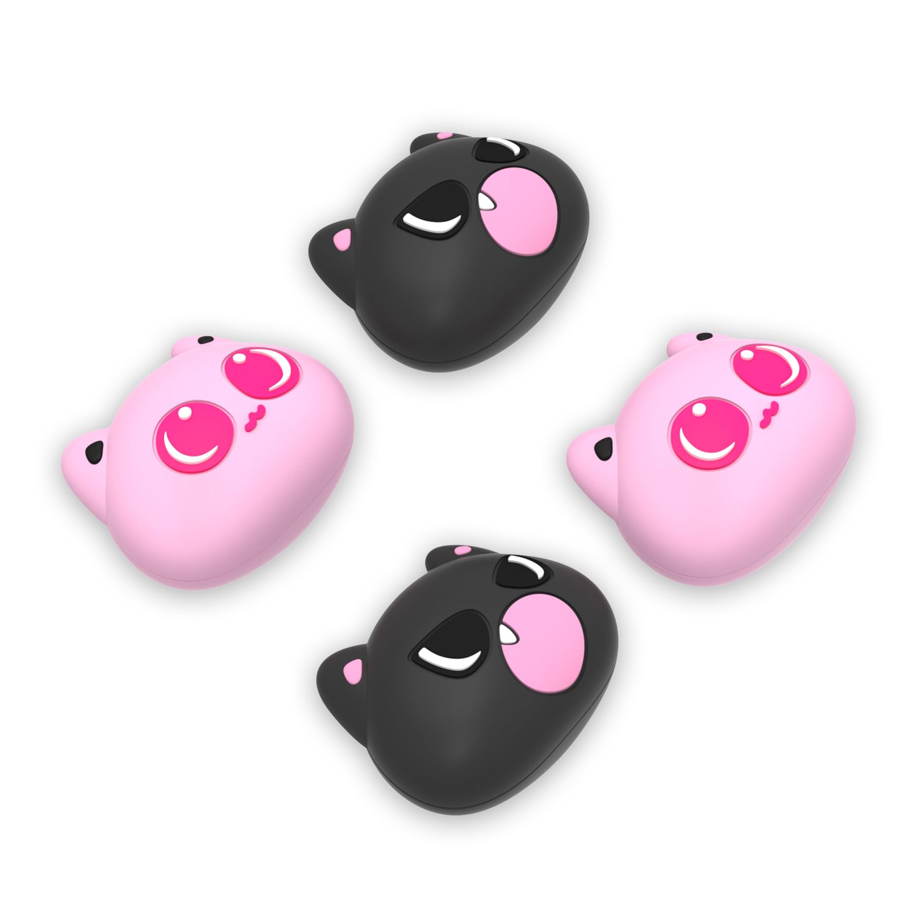 PlayVital Tapas de Joystick para Nintendo Switch - Tapones para Pulgares, Cubiertas de Thumbstick Compatibles con Switch Lite y OLED, Comodidad Mejorada, Protección Total (Gatito PP & VV)