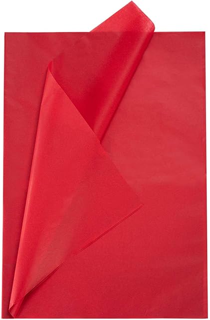 50 Sheets Red Premium Tissue Paper - 20" x 28"Each -Perfect for Wedding, Christmas, Art Craft Idea, Party Favors Goody Bags