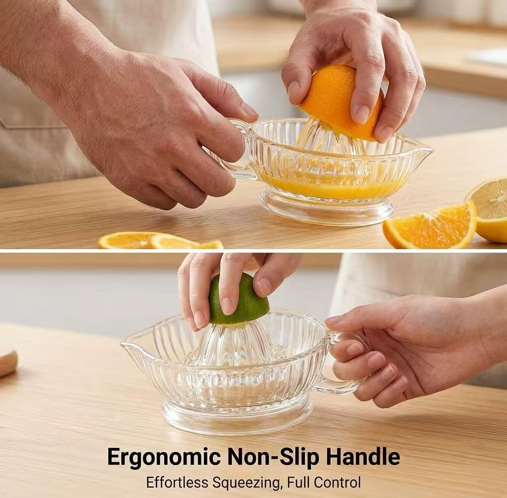 Glass Lemon Squeezer Citrus Juicer Reamer