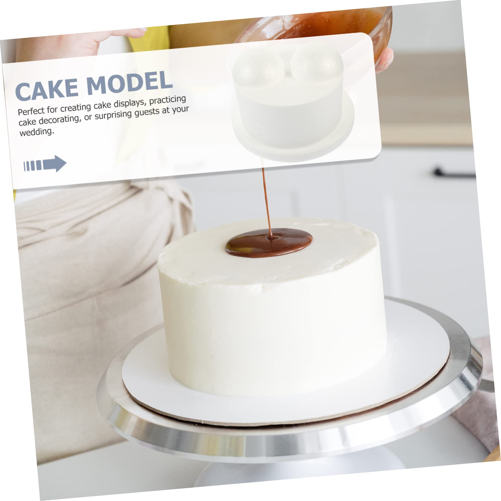 NUOBESTY Herramientas Para Modelo De Pastel Molde Redondo Para Fondant Espuma Blanca 3 Uds