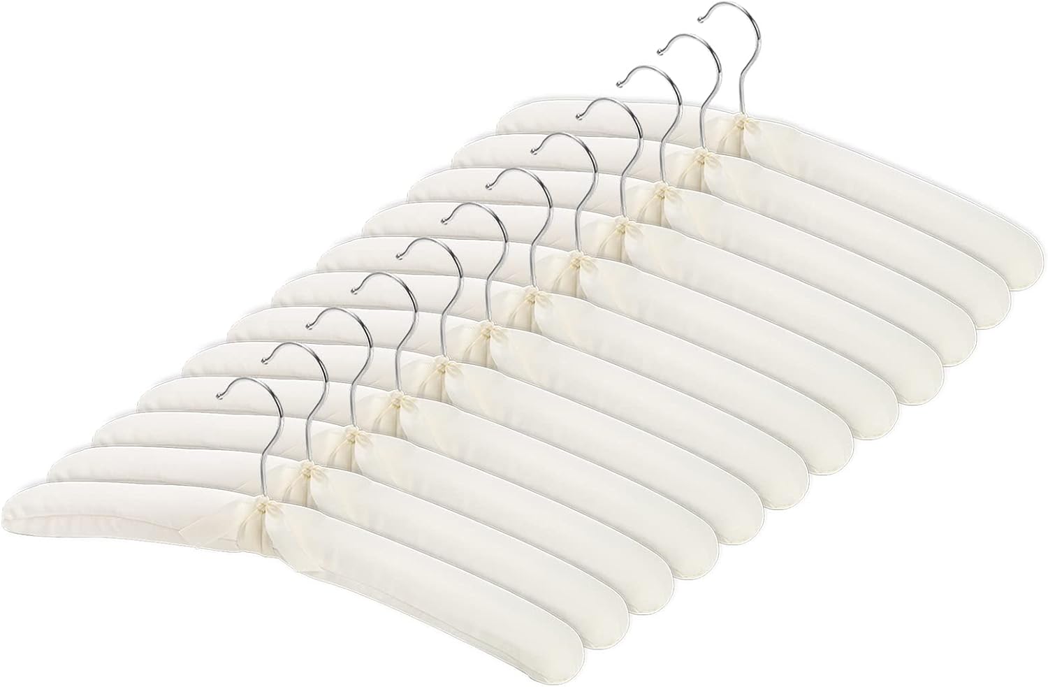 Tosnail 12 Pack Fabric Padded Hangers, Foam Padded Clothing