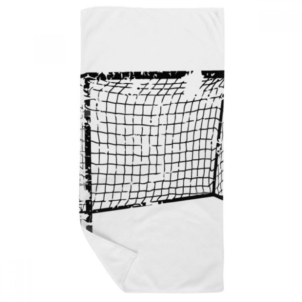 Serviette de bain football noir 35x70cm pour décorer la salle de bain ado