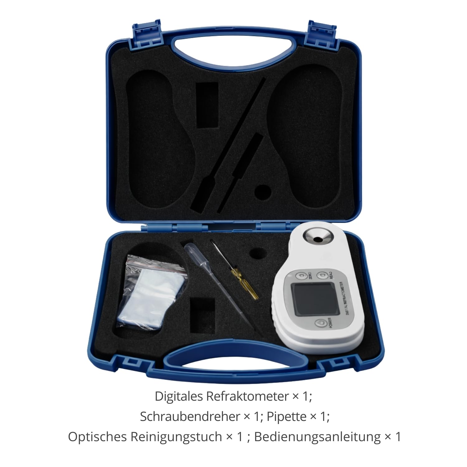Digitales Refraktometer Brix Refraktometer Zuckergehalt Messgerät Refraktometer Zucker Tester für Früchte Laborrefraktometer ATC Brix 0–95%, Brechungsindex Eiscreme Konfitüre Marmelade