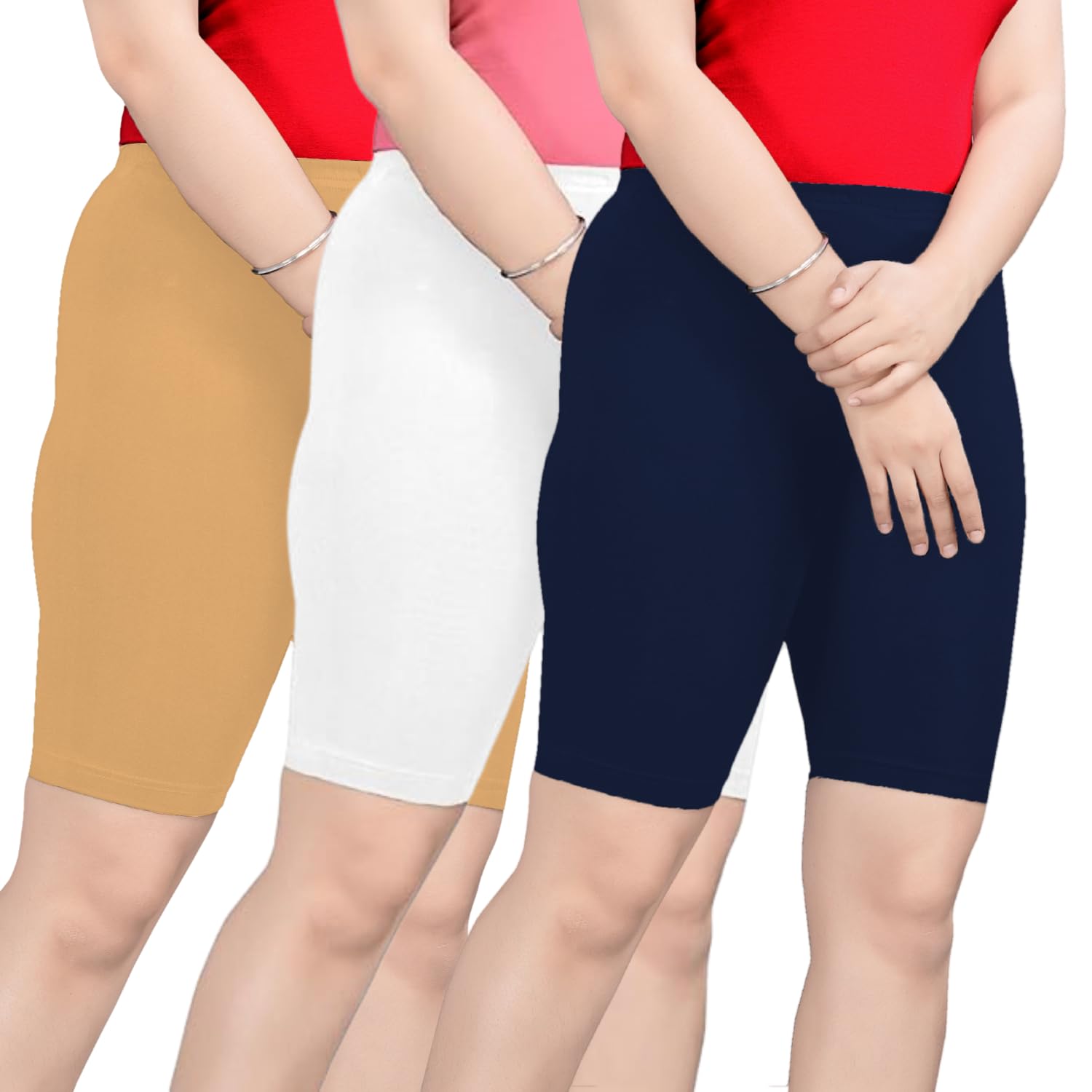freedom lady wear Women's Mid-Waist Shorties | Super Combed Cotton Elastane Stretch Shorts | Comfortable & Breathable | Everyday Wear-picture-28