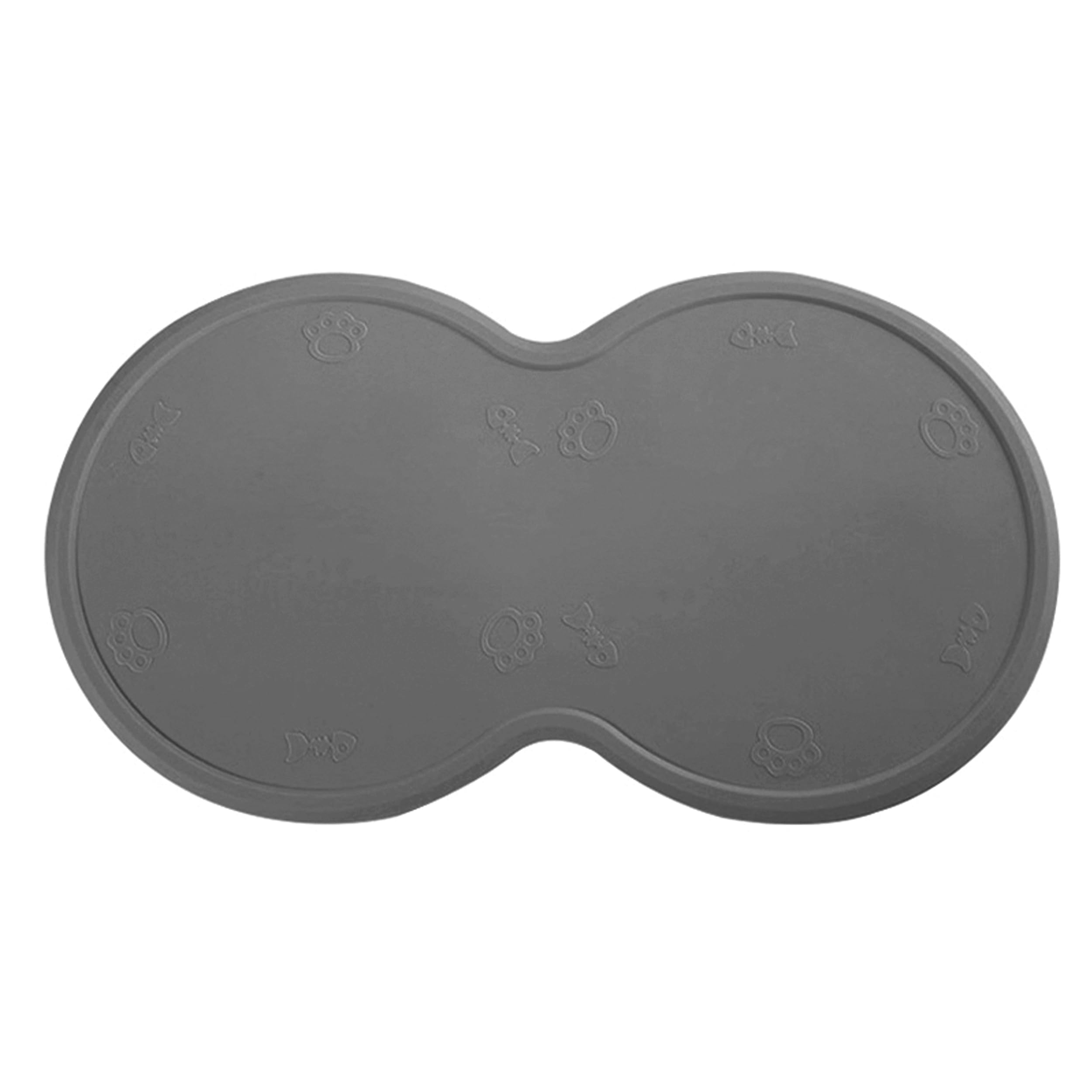 Silicone Dog Cat Bowl Mat Waterproof Pet Feeding Mat Non-Slip Dog Placemat Water Bowl Pad Dark Gray 18.7″x10.6″
