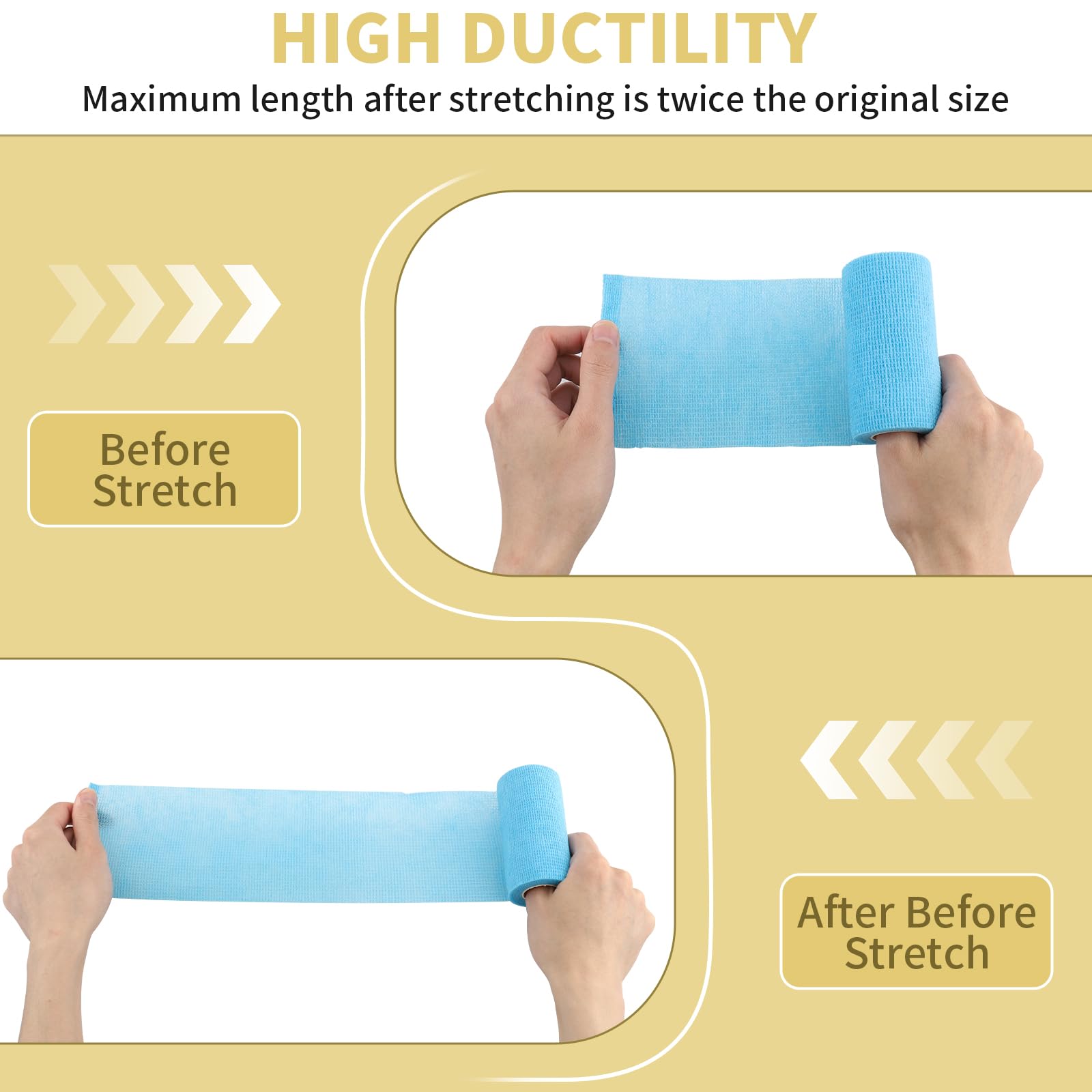 Benda Elastica Autoadesiva 12 Rotoli 10cm x 4,5m Auto-adesiva per Polso Caviglia Animali