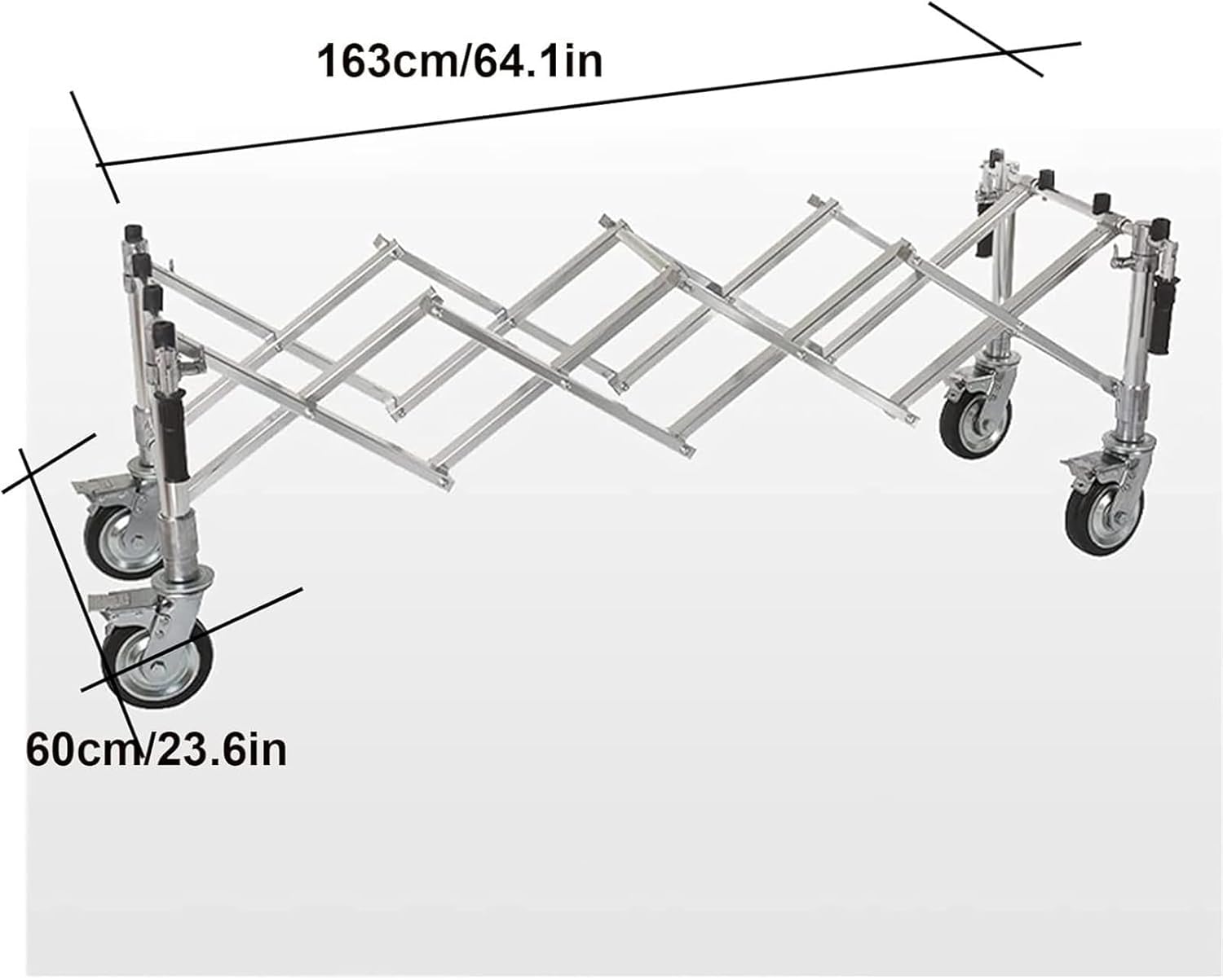Removable Aluminum Alloy Coffin Trolley， Funeral Coffin Rack ， Folding Coffin Rack Trolley Telescopic Funeral Rack with Four Folding Handles for Funerals