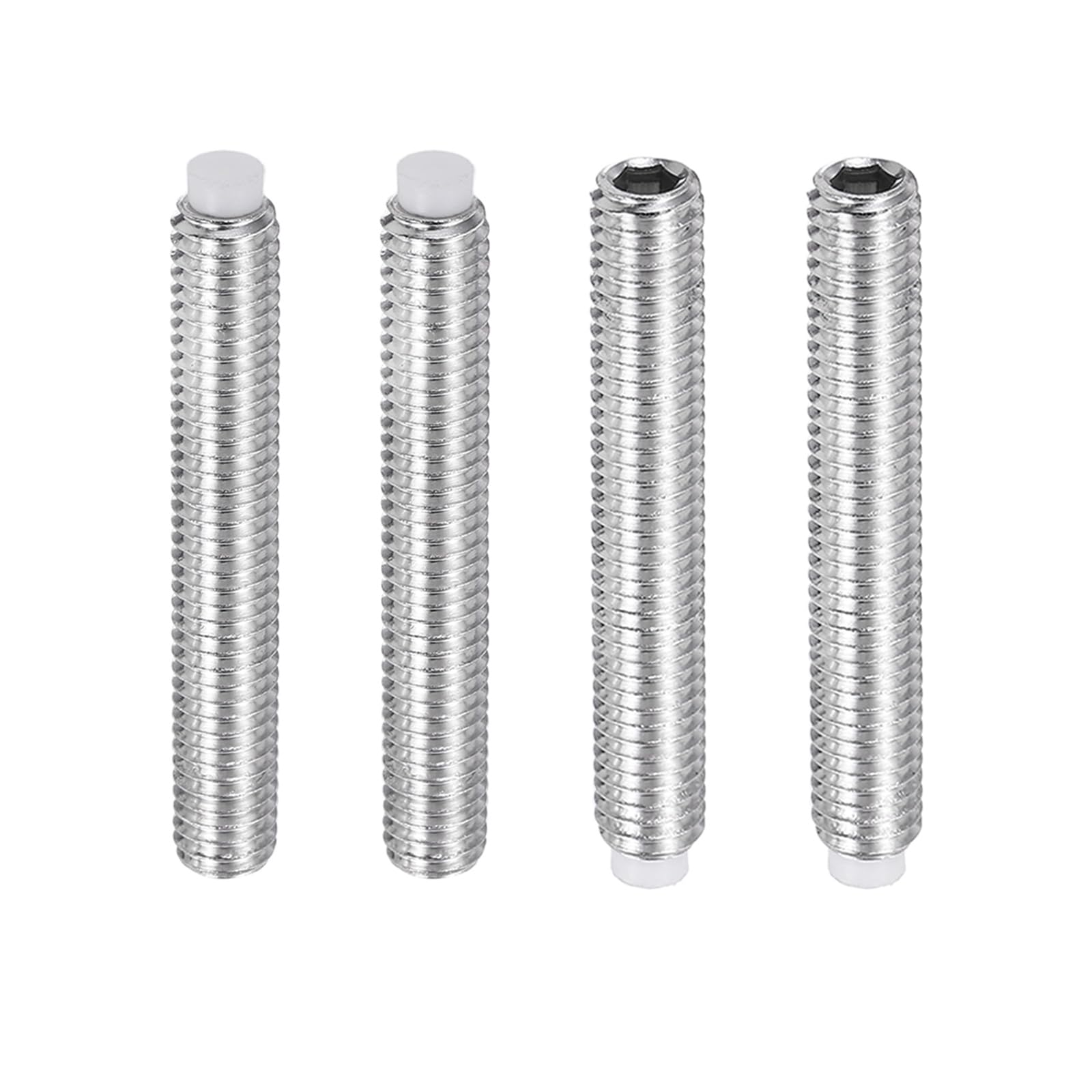 sourcing map 4 Pcs M6x40mm Nylon Tip Grub Screw, 304 Stainless Steel Metric Hex Socket Set Screws for Furniture Repair Industrial Machinery and Equipment — image 1