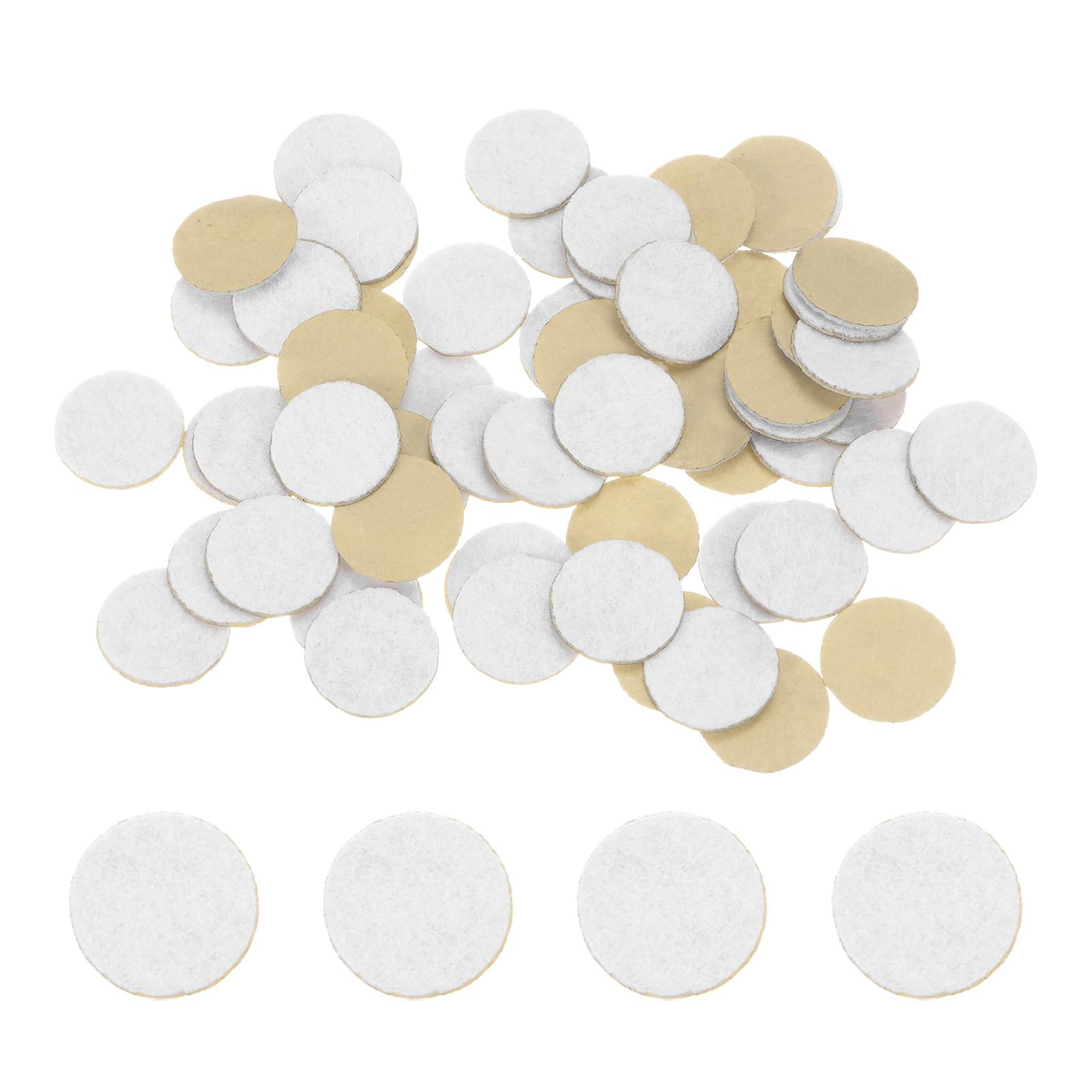 HARFINGTON 100pcs Round Adhesive Felt Circles, 15mm 5/8" Pre Cut Felt Craft Stickers Non-Woven Mini Felt Fabric Circles for DIY Sewing Handcraft Cut Projects Craft Finishing, White