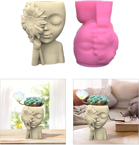 Miniatura 2 de Molde de resina para florero DIY Suculentas Hormigón Maceta Florero Florero Yeso Molde de cemento Molde de arcilla Soporte de vela Molde de