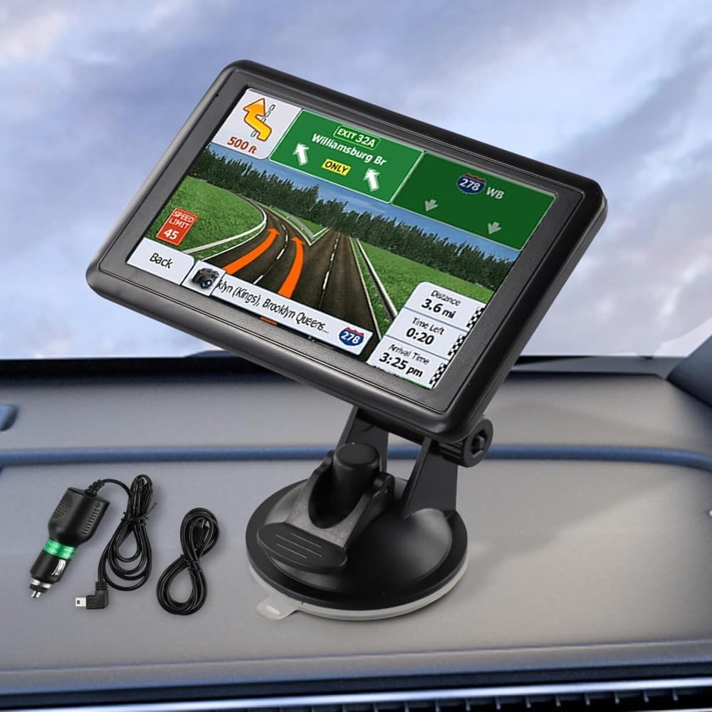 Navigatore GPS da 5 pollici doppio sistema di navigazione touch screen, navigatore satellitare per auto, con informazioni sul traffico, prova di avviso di autovelox, aggiornamento mappa Europa incluso