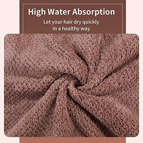 Image of Microfiber Hair Towel Quick Dry Hair Towel Hair Drying Towels Suitable for All Kinds of Hair Ultra Absorbent Long and Thick Hair 19X39inch Dark Brown (1pcs)