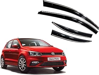 CAR SAAZ Unbreakable Chrome Line Door Visor for Polo (2015-2019)(Set of 4Pcs) | Rain Guard | Wind Deflector