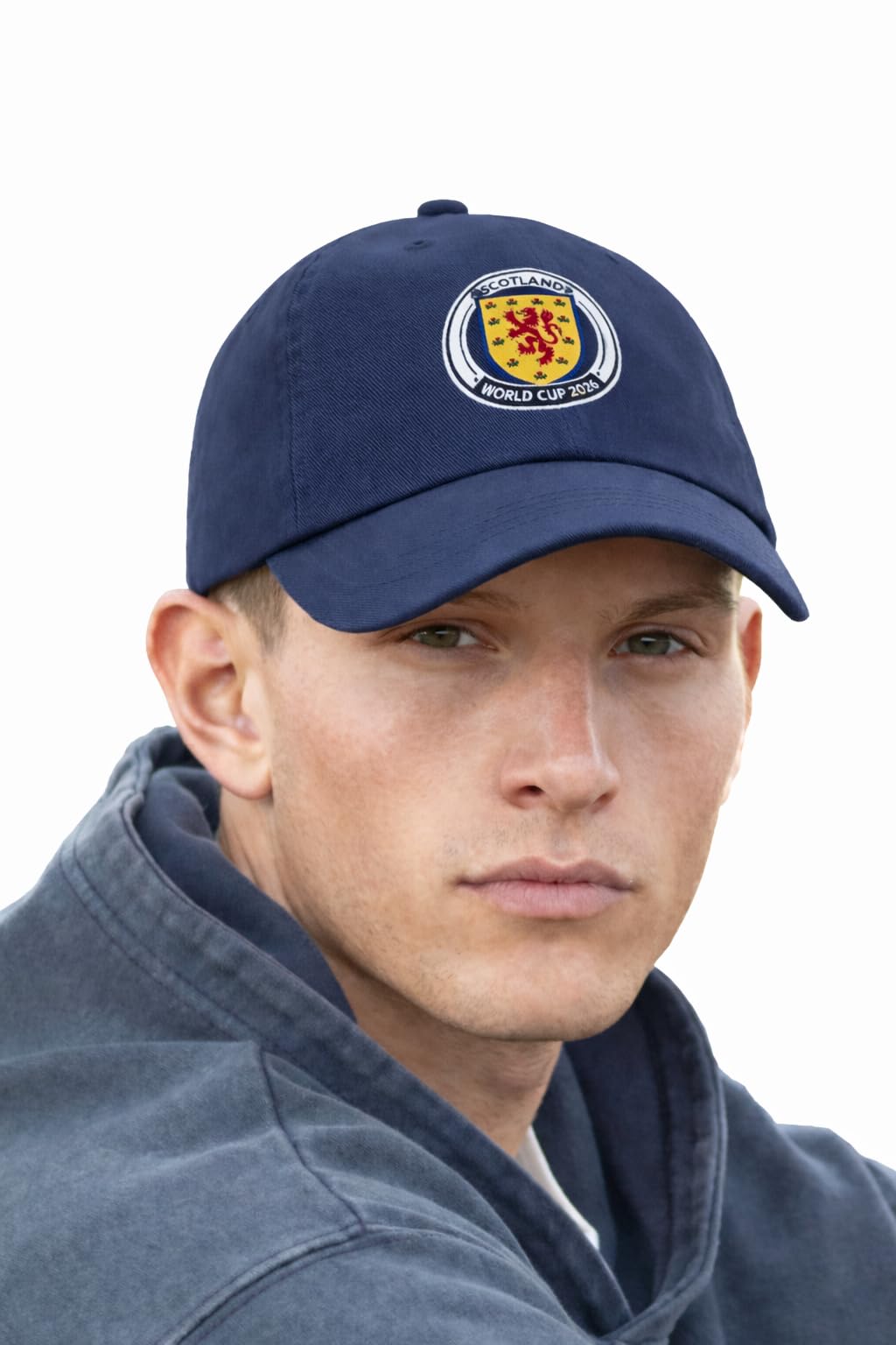 4SP Scotland World Cup 2026 Logo Organic Cotton 6 Panel Dad Cap, Unisex, Adjustable, One Size, Casual Sport (UK, Alpha, One Size, Navy)