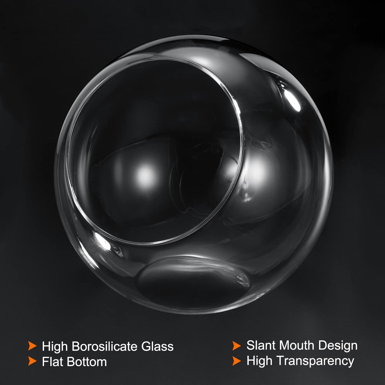 PATIKIL Rotondo Globo Terrario Aria Pianta Fioriera, 6.3" Alta Borosilicato Vetro Tavolo Decorazioni per Succulente, Tillandsia, Chiaro