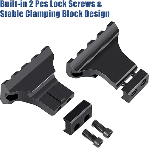 Miniatura 5 de 90  Picatinny Offset Rail Mount, 3 4 5 ranuras 90 grados Offset Picatinny Rail Mounts Aluminio Bajo Perfil Adaptador para Linterna Laser Visión