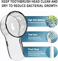 Vista 2 de Fundas para cepillos de dientes compatibles con cabezales de repuesto Oral B, se adapta a la serie iO Ultimate White, protector de cabezales