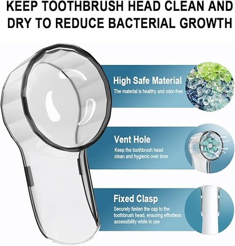 Miniatura 2 de Fundas para cepillos de dientes compatibles con cabezales de repuesto Oral B, se adapta a la serie iO Ultimate White, protector de cabezales de