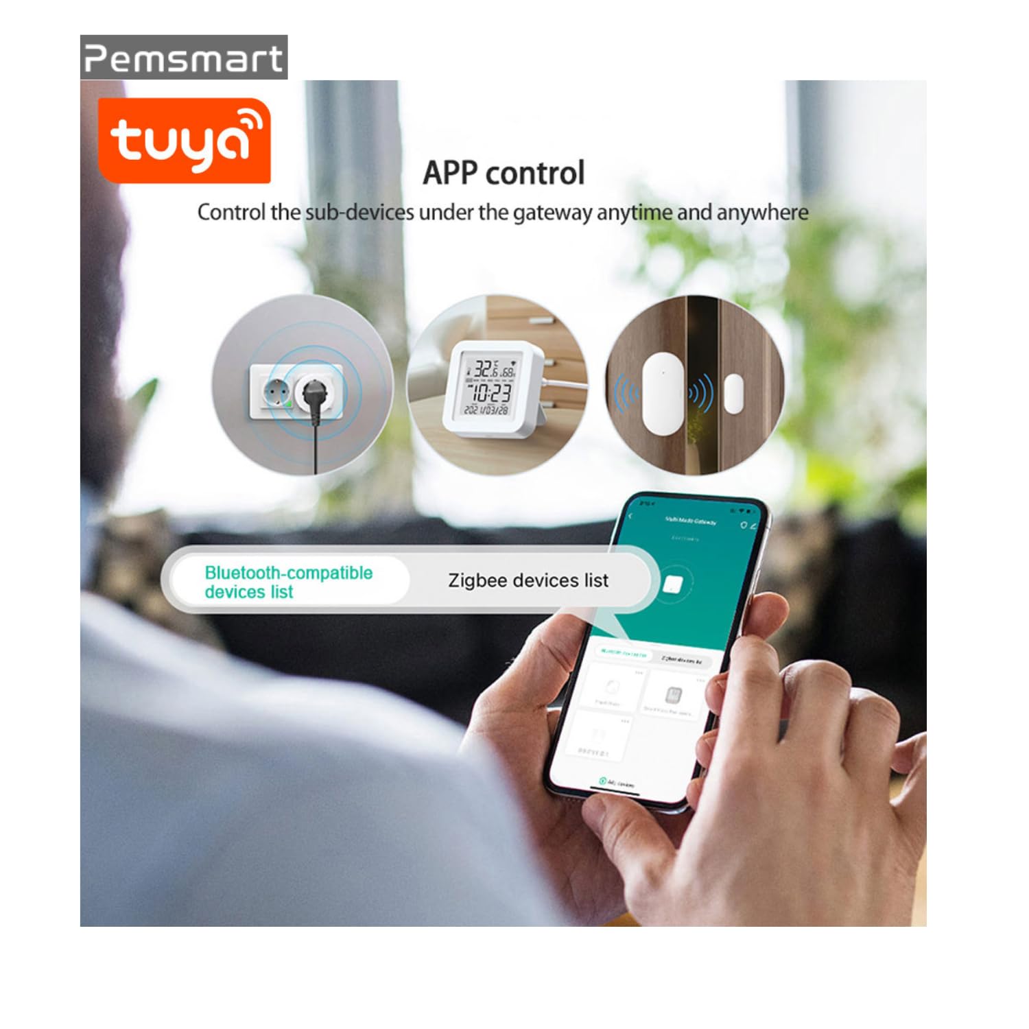 ZigBee Smart Gateway Hub WiFi 2,4 GHz, domotique intelligente pour tous les ZigBee 3.0, compatible avec l'application Tuya Smart Life Tuya, télécommande, prend en charge 50 appareils sans fil
