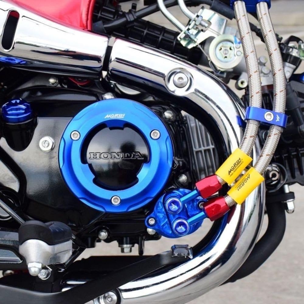 DAX125 MORIN オイルクーラーキット ピラー色ブルー/ コア色レッド Amazon | MORIN RACING ホンダ ダックス125 オイルクーラーキット
