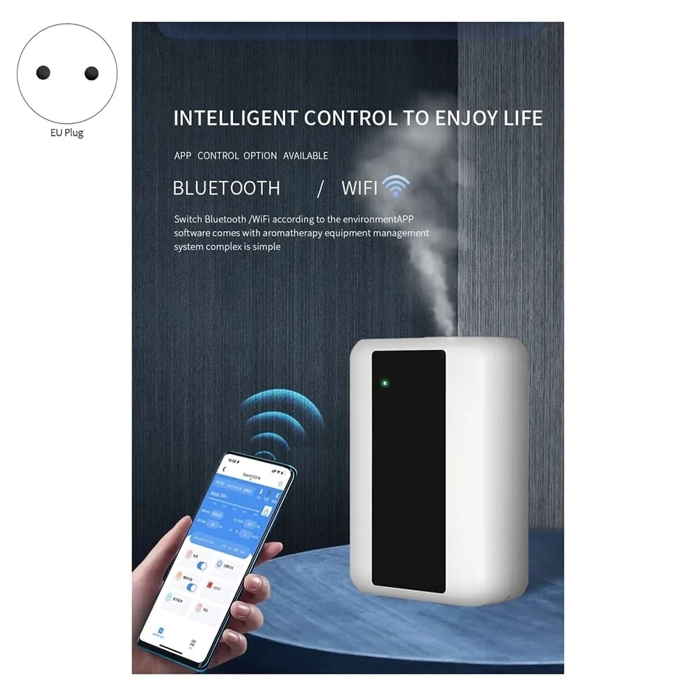 Diffusore di olio WiFi Bluetooth, profumatore automatico per camera d'albergo, diffusore per essenziali a casa, spina europea, durevole, facile da usare