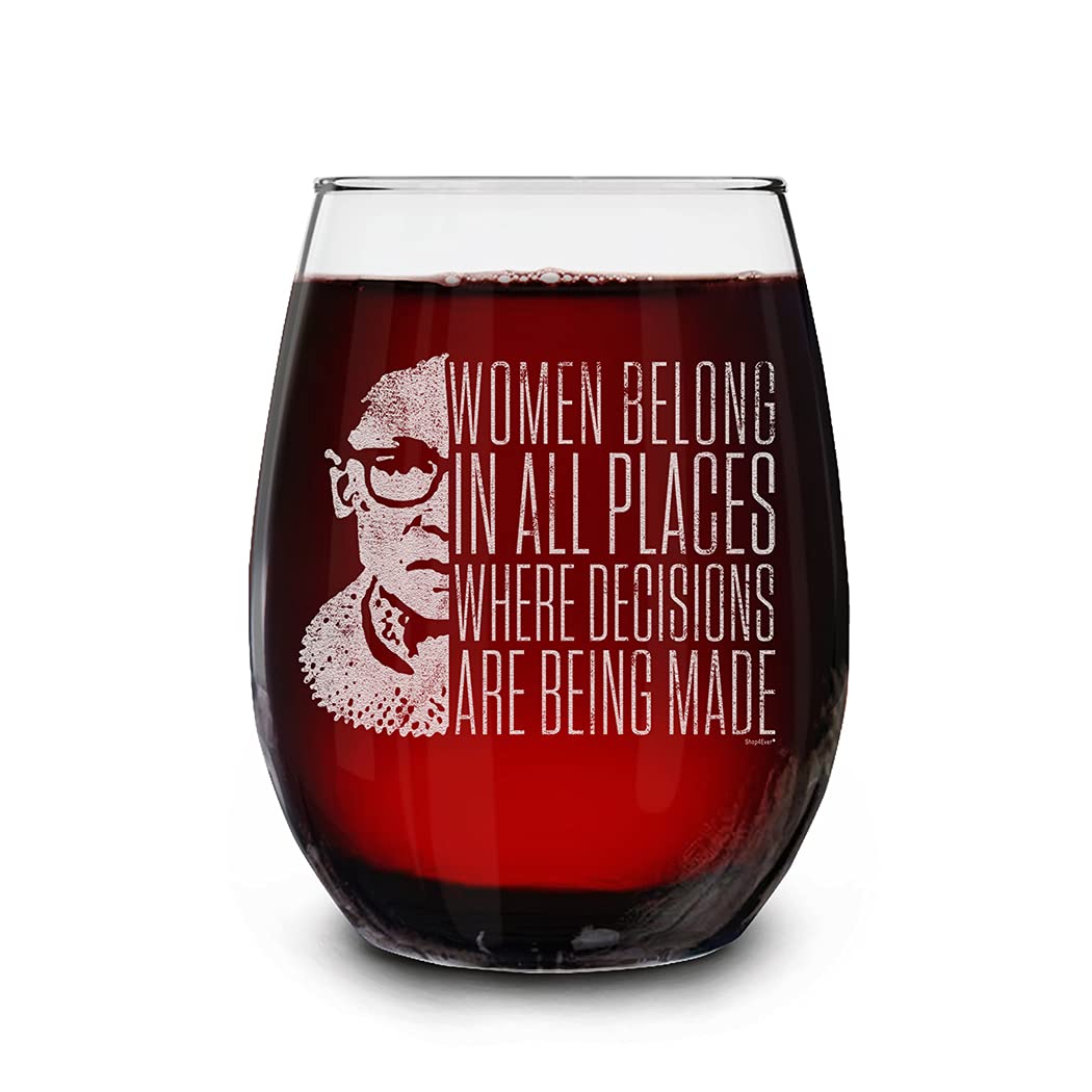 Verre à vin sans pied gravé Shop4Ever avec citation féministe engagée pour la dégustation
