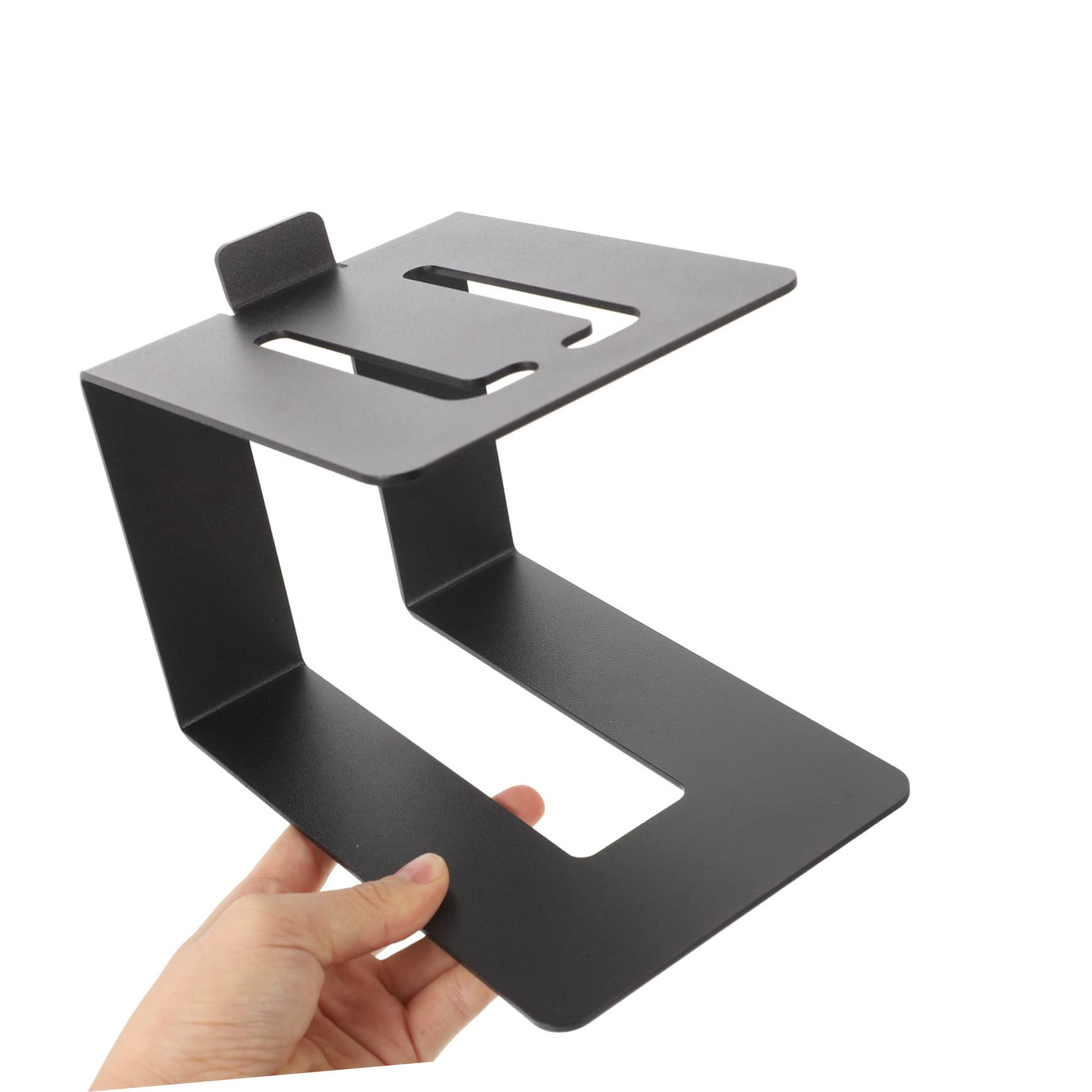 TOYANDONA Support De Haut-Parleur De Bureau en Métal Support pour Enceintes De Moniteur Stabilité Et Absorption des Vibrations Noir 1 Pièce