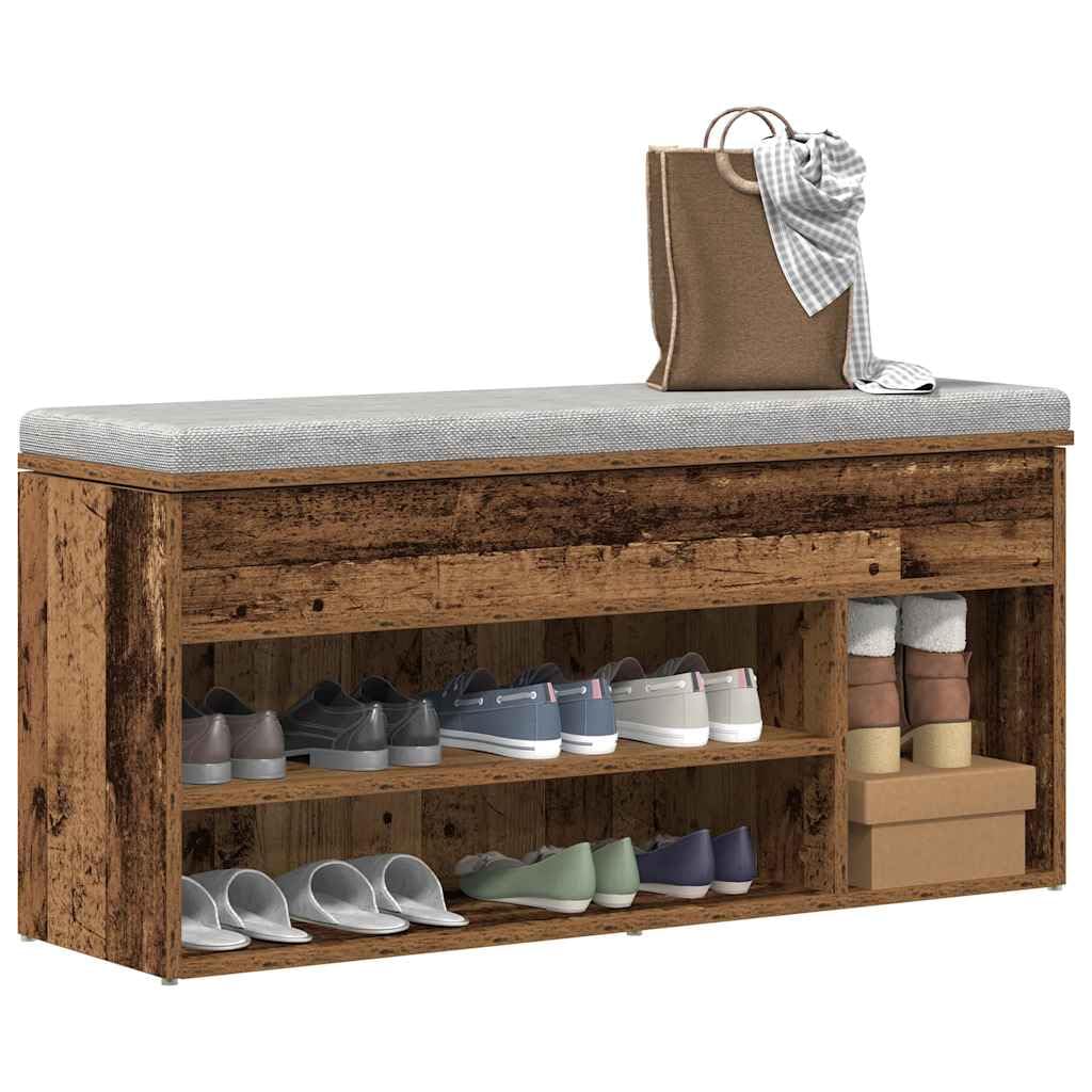Banc à chaussures entrée 102cm avec meuble de rangement couloir et dressing