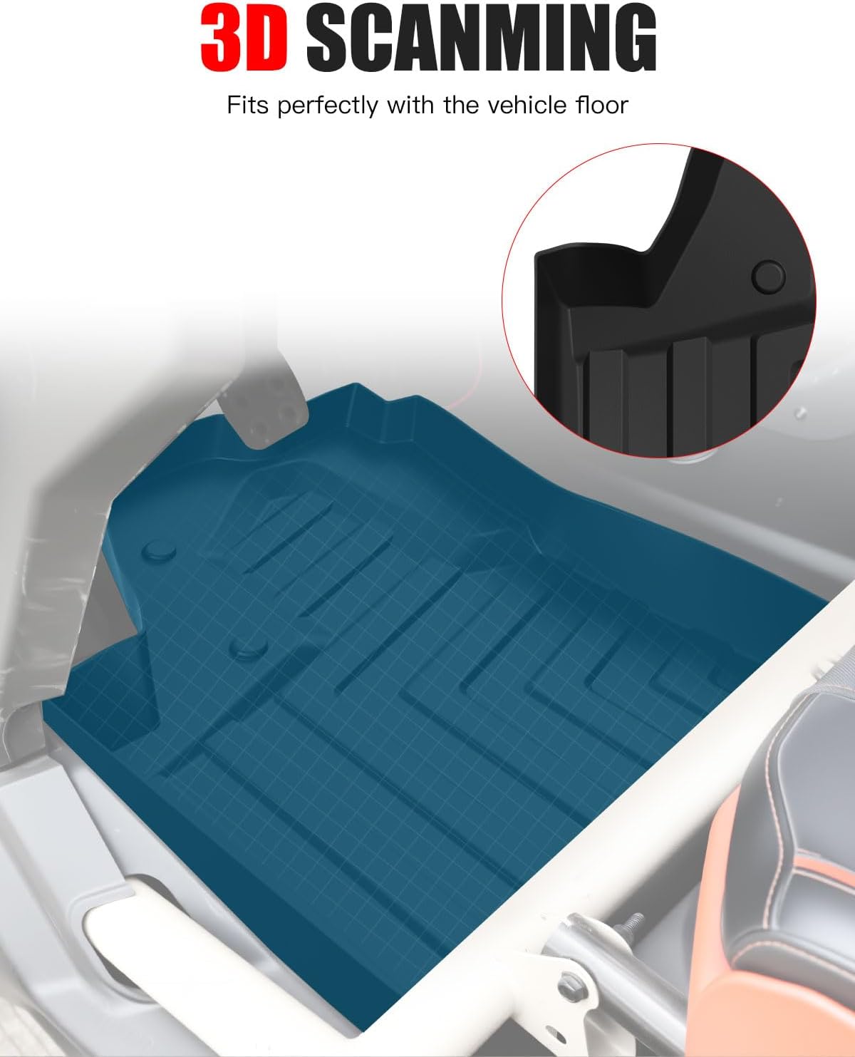 TPE Floor Mats for Can-Am Maverick X3, Front TPE Non-Slip Floor Liner All Weather Protection Waterproof Slush Mats for Can Am Maverick X3 2017-2025 Accessories
