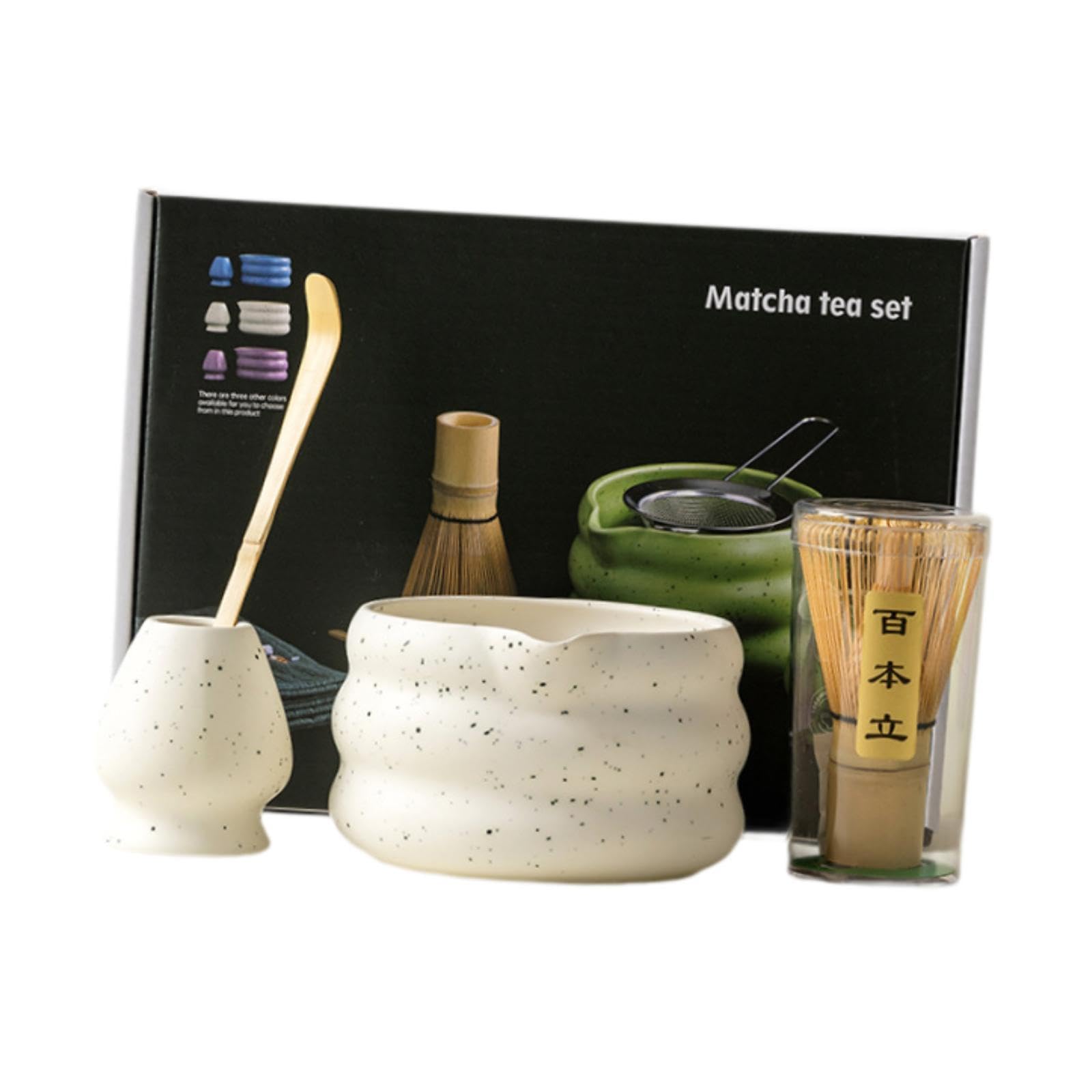 ATORSE™ Matcha Whisk Set Ceramic for Tea Lovers Matcha Gift Tea Ceremony Matcha Bowl White 4 piecs|Home & Garden|Food & Beverages|Tea