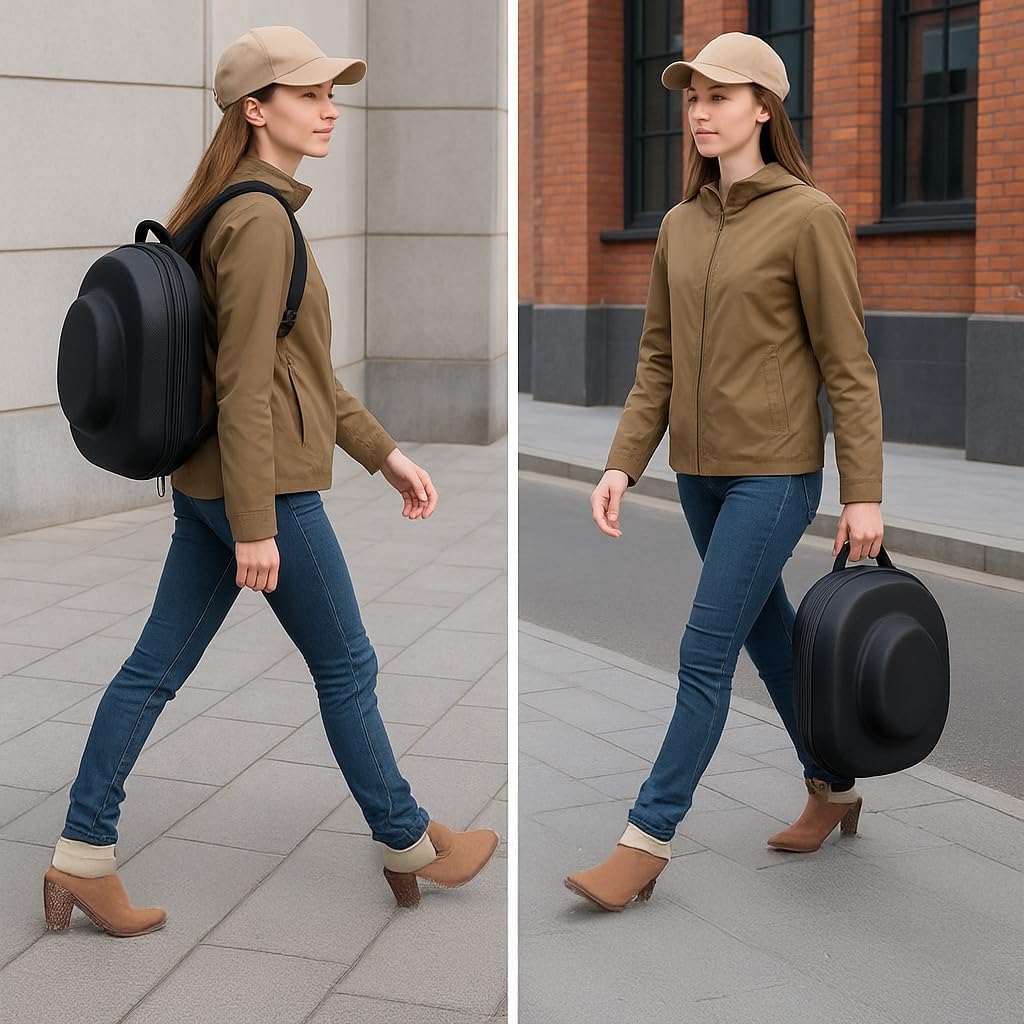 Chichiro Hat Travel Case - Cowboy hat Box, Includes Clips & Plastic Cover, Ideal for Travel & at-Home Storage (Brown)