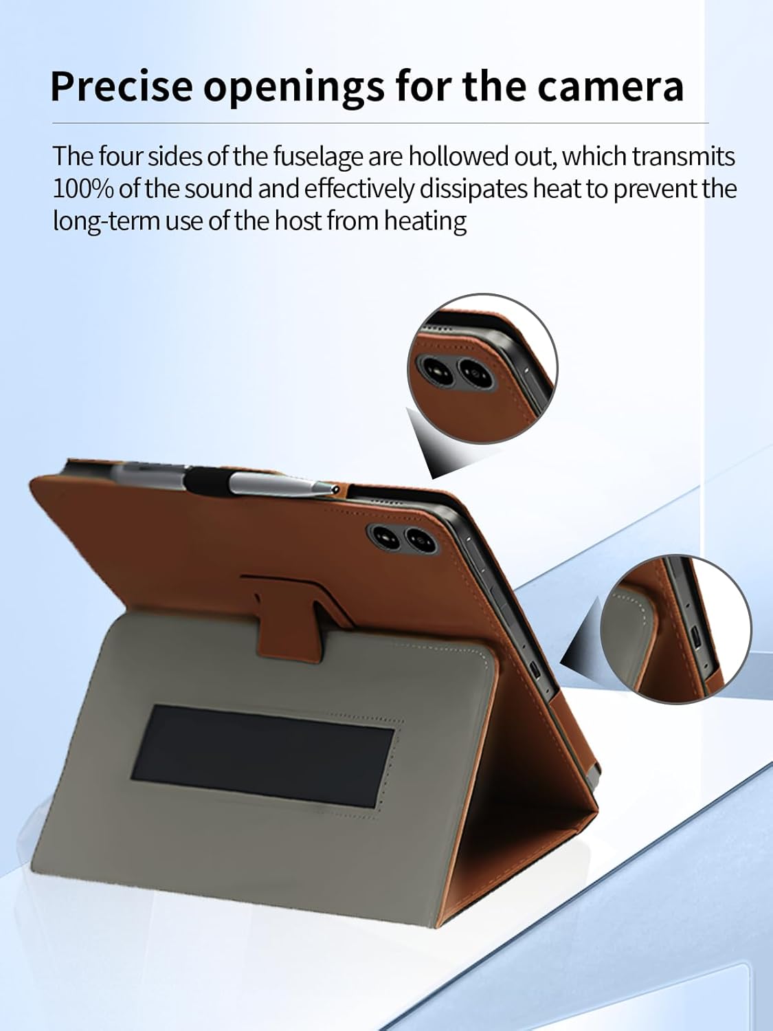 Close-up of UYRUREL case showing precise cutouts for camera and ports