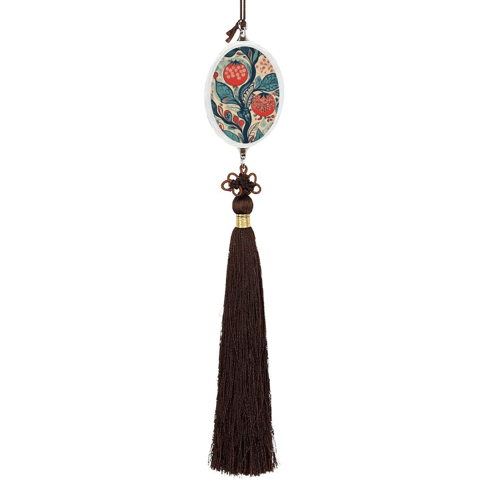 Crystal Auto Pendant Charms Ellipse Crystal Car Rear View Mirror Charms Tree Pattern Auto Hanging Interior Ornament Pendant Car Interior Accessories for Women Men CarCharms Decor