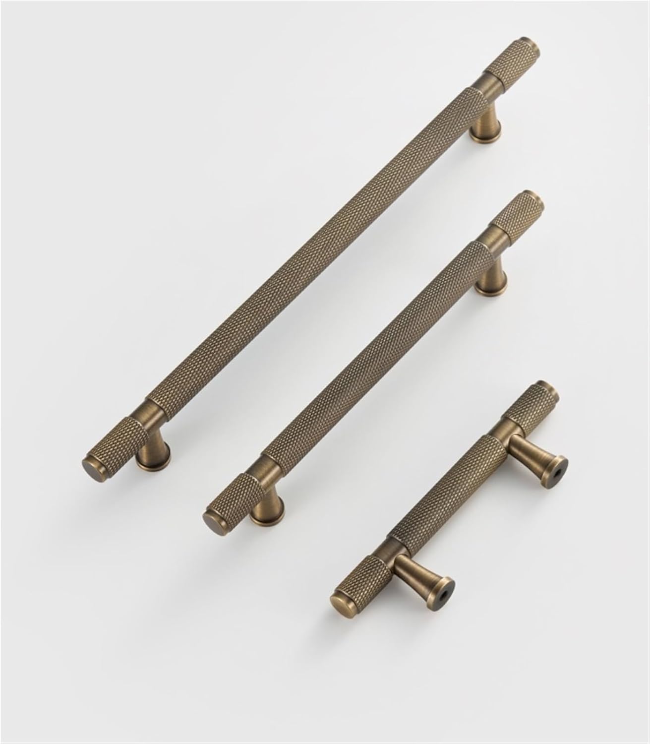 Brass Cut Cross Knurl Pattern Cabinet T Bar Bronze Brass Color Door Drawer Handle Room Pull 1Pcs(CH035-BB-N20)