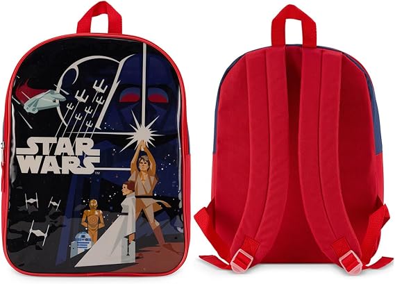 STAR WARS Toddler Boy Backpack - 15 Padded Straps & Zip Compartment - Lightweight & Durable Polyester - Preschool & Kindergarten Backpack for Boys