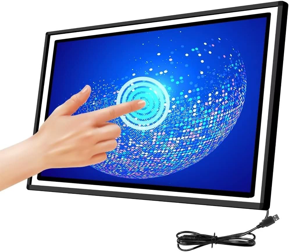 Infrared IR Touch Screen Frame 32’’ 10 Points, Multi-Touch Panel Overlay, Without Glass, USB Interface Free-Drive Whiteboard, TV Display