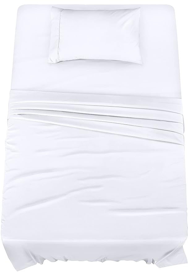 Utopia Bedding Bed Sheet Set - 3 Piece Twin XL Bedding - Soft Brushed Microfiber Fabric - Wrinkle, Shrinkage & Fade Resistant - Easy Care (Twin XL, White)