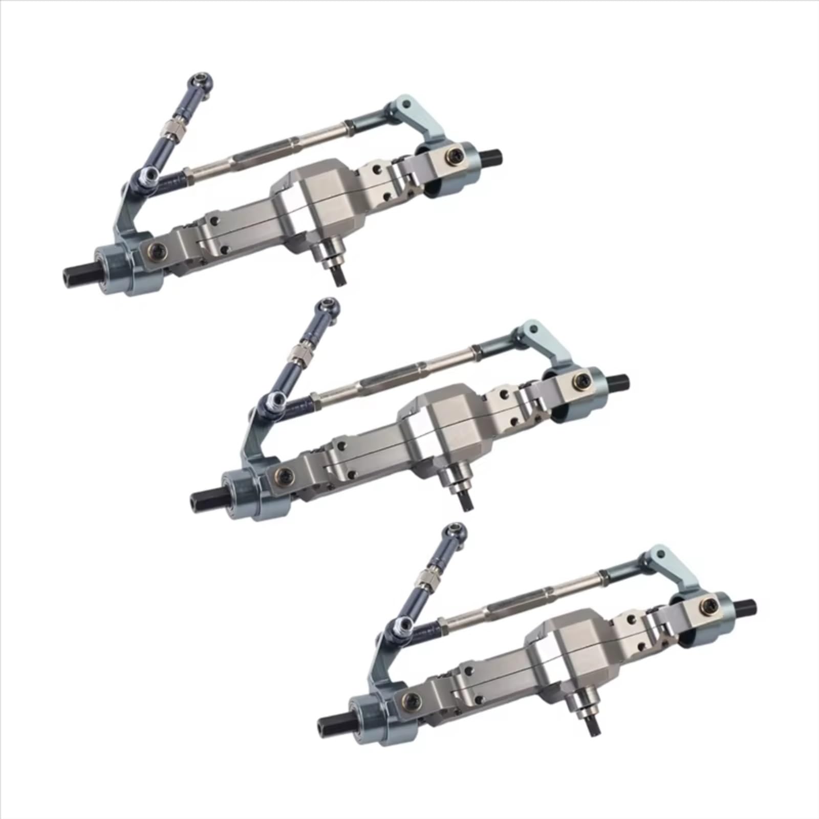 Compatible con WPL C14 C24 C34 C44 B14 B24 1/16 RC Camión Coche Piezas De Actualización Accesorios Metal Delantero Trasero Puente Eje Caja Engranajes Piezas