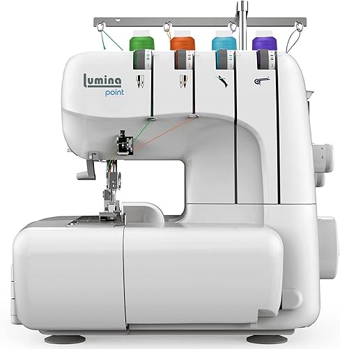 Lumina Máquina de coser Point Serger, marco de metal, guía de costura para máquinas de sargers y overlock, hilo de soldadura 432, máquina Overlock
