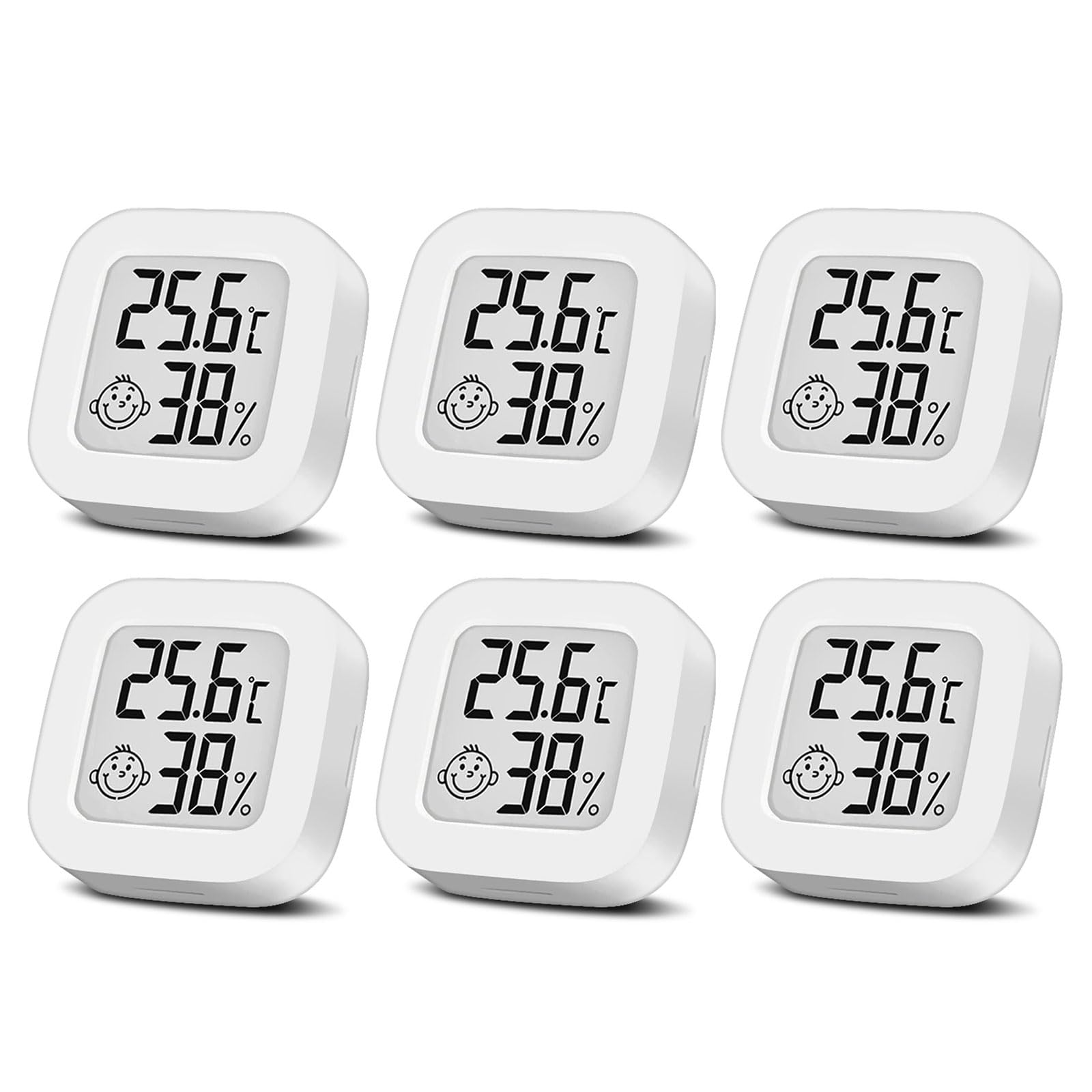 Luftfeuchtigkeitsmesser Thermometer Innen Mini LCD Digital Thermometer Hygrometer für Babyzimmer Seniorenzimmer Arbeitszimmer Wohnzimmer usw. (6PCS)