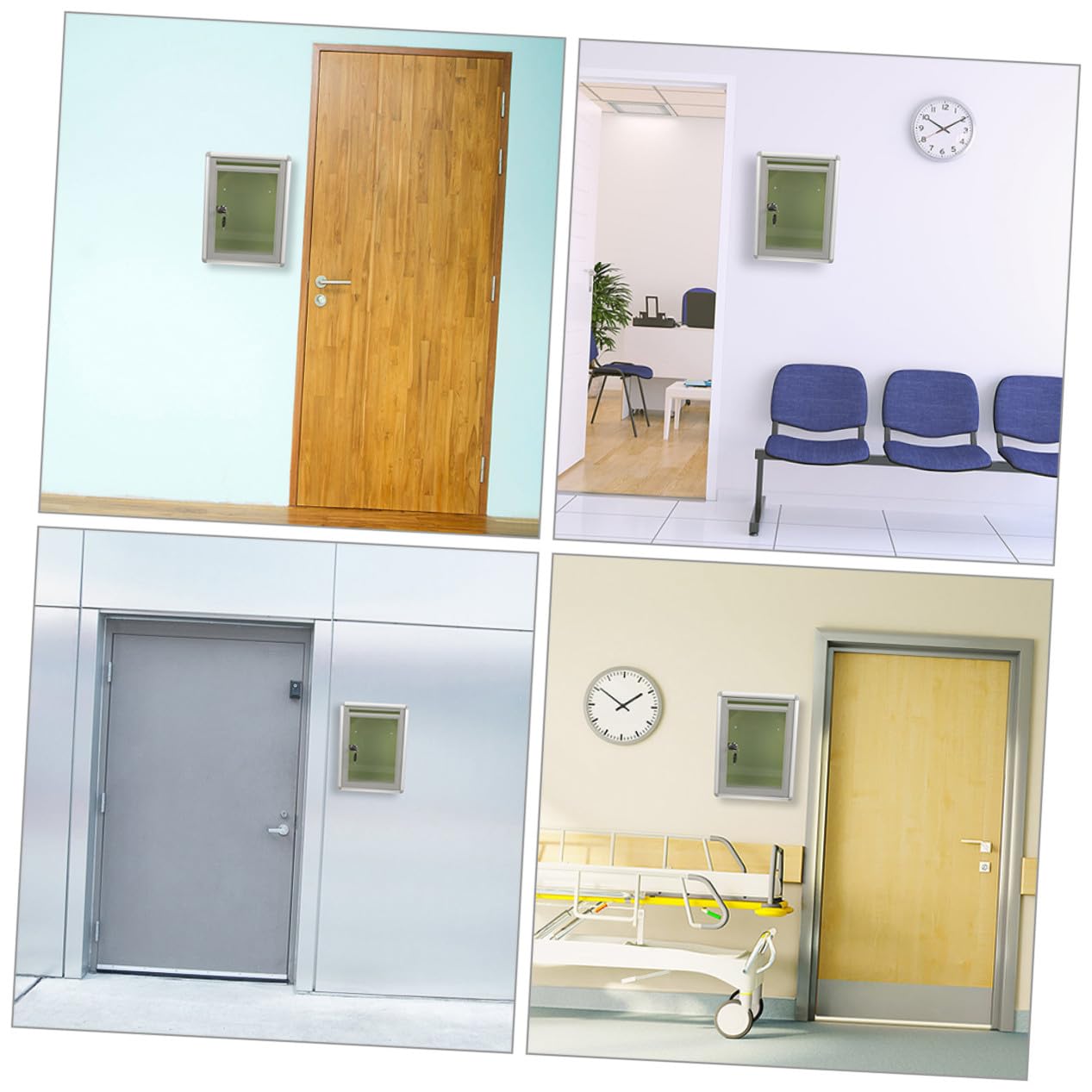 Buzón de Pared con Cerradura Transparente de Aluminio, 2 Unidades | Acrílico, Superficie Lisa, para Oficina y Exterior, Formato Compacto, Incluye Cierre de Seguridad