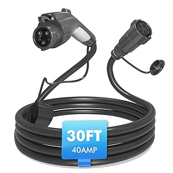 SEGUMA EV Charger Extension Cable 30ft, 40Amp J1772, Compatible with 110V-240V, All J1772 BEVs/PHEVs, IP66, Comes with Carrying Bag
