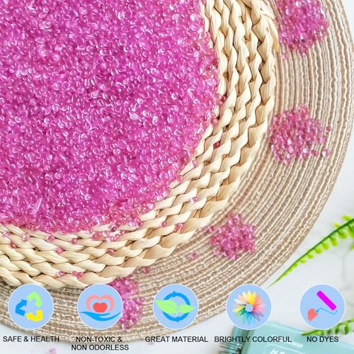 Image of Keedolla 15 Oz Aquarium Fish Tank Pebbles Gravel for Betta Fish, Sea Glass Beads Fish Bowl Rocks Pebbles Glass Stone Polished for Aquarium, Vase Fillers, Christmas Decoration - Pink