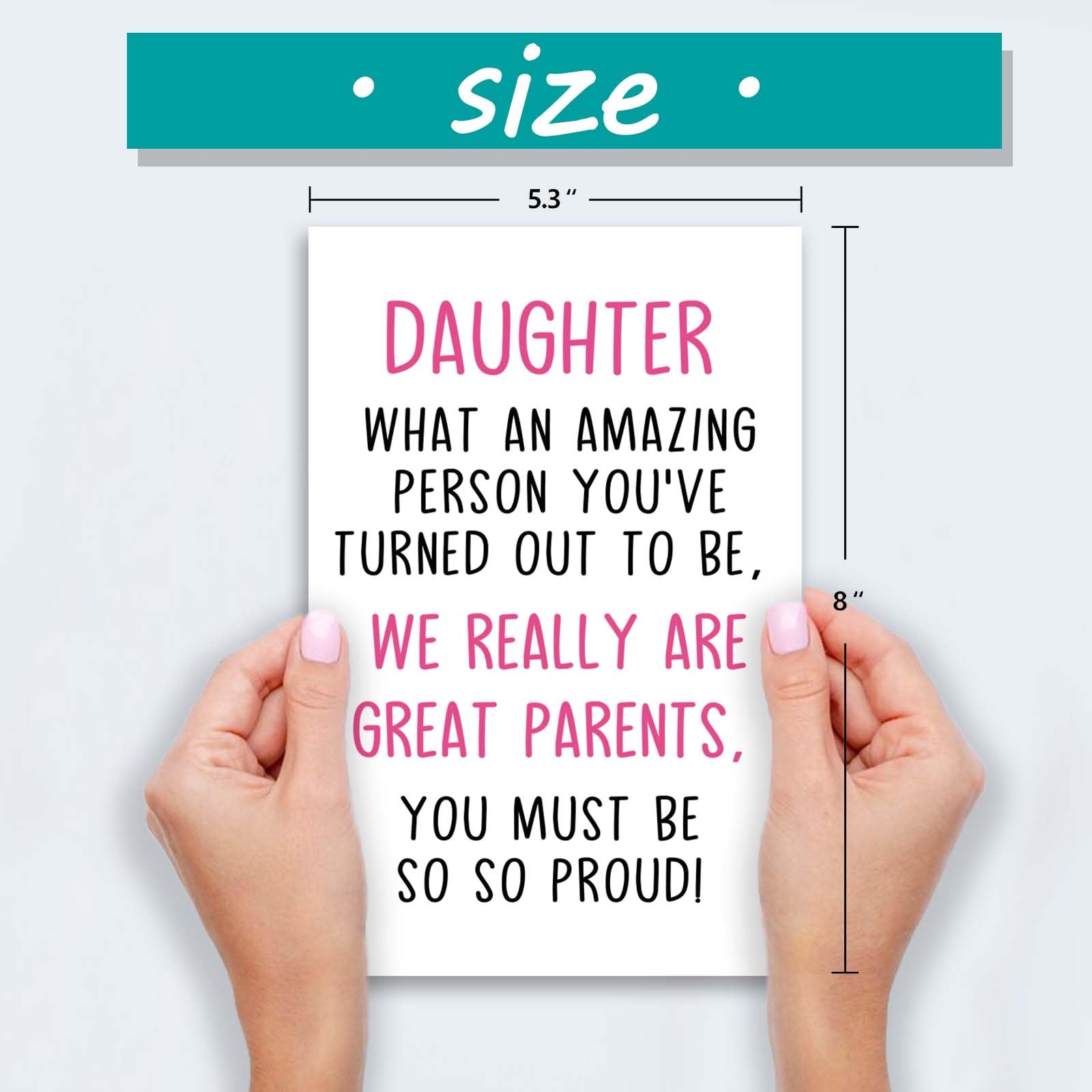 PTRUKD Divertida Tarjeta De Cumpleaños Para Hija, Tarjeta De Cumpleaños  Sincera De Mamá | Papá, Regalo, image size:1600x1600