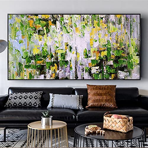 Tableau abstrait paysage végétal 3D grand format toile huile