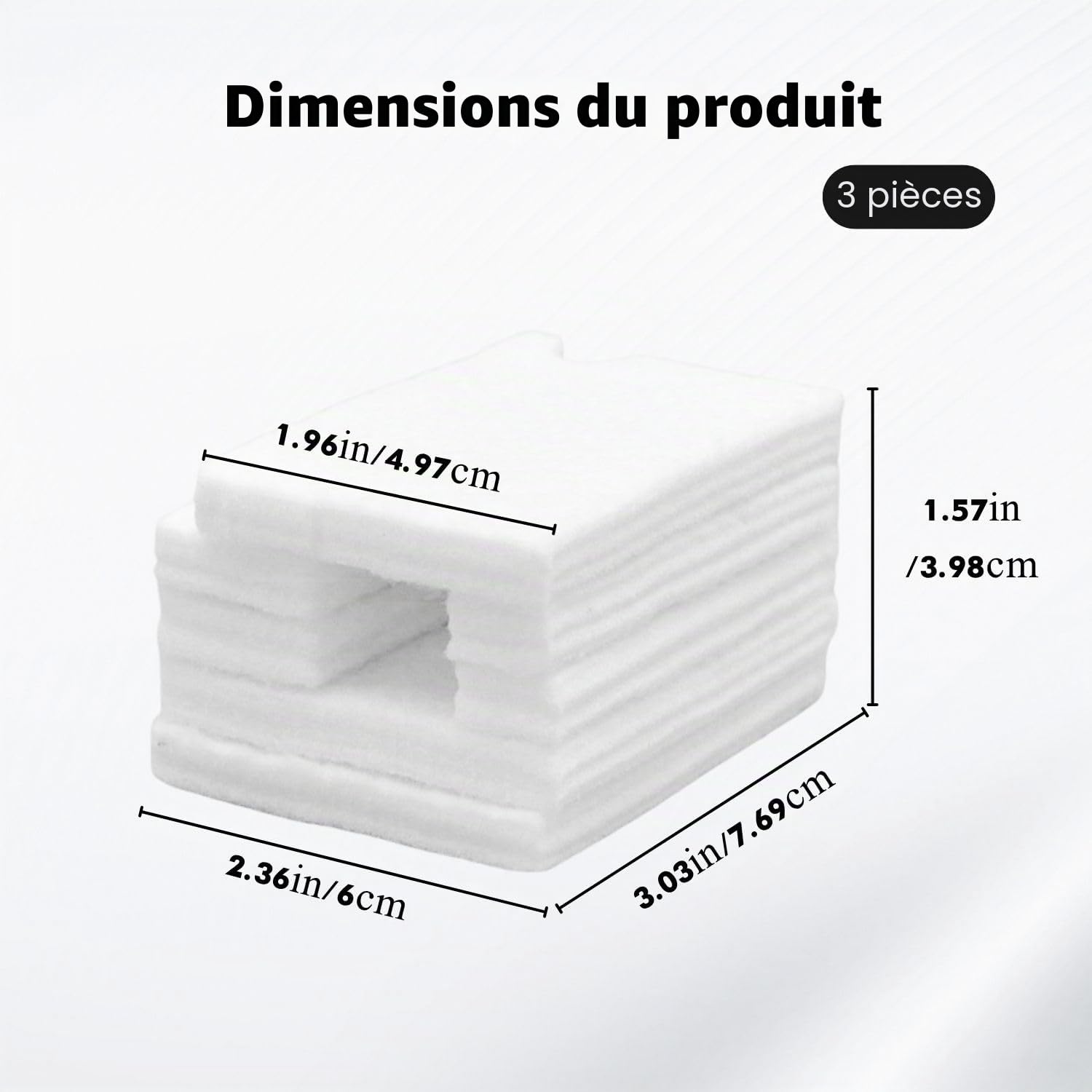 3 Packs de tampons d’encre de rebut pour EcoTank – Tampons en éponge compatibles pour ET-2800 ET-2803 ET-2820 ET-4700 ET-4800 ET-2710 Series, Tampon en éponge pour imprimante